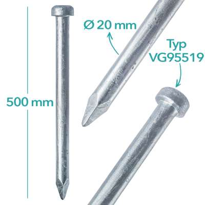 50 Stück Zeltheringe Aus Verzinktem Stahl – 200 Mm Lang, 4 Mm Stark – Für Zelt, Pavillon, Sonnensegel & Mehr